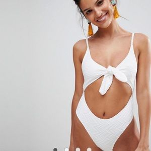 White one piece bathing suit